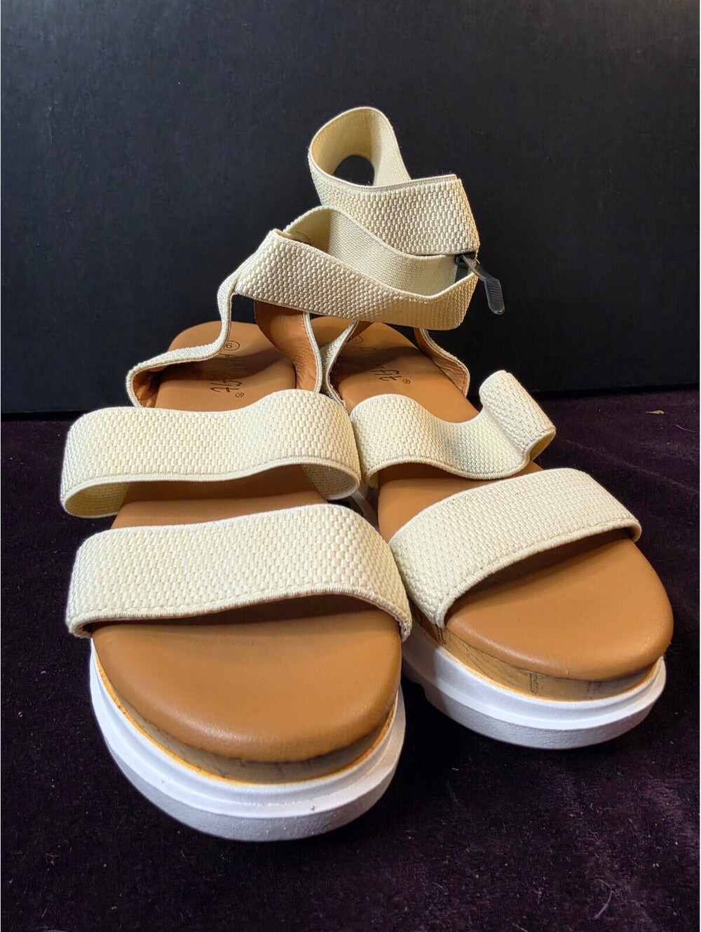 A New Day Women's Beige Strappy Platform Sandals Size 9